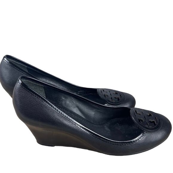 Tory Burch Classic Black Wedge Heels - Picture 11 of 15